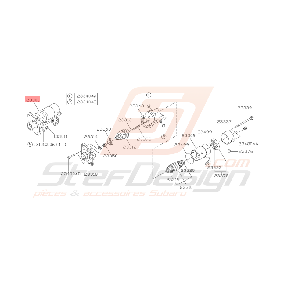 Démarreur Origine Subaru GT 1993 - 1997