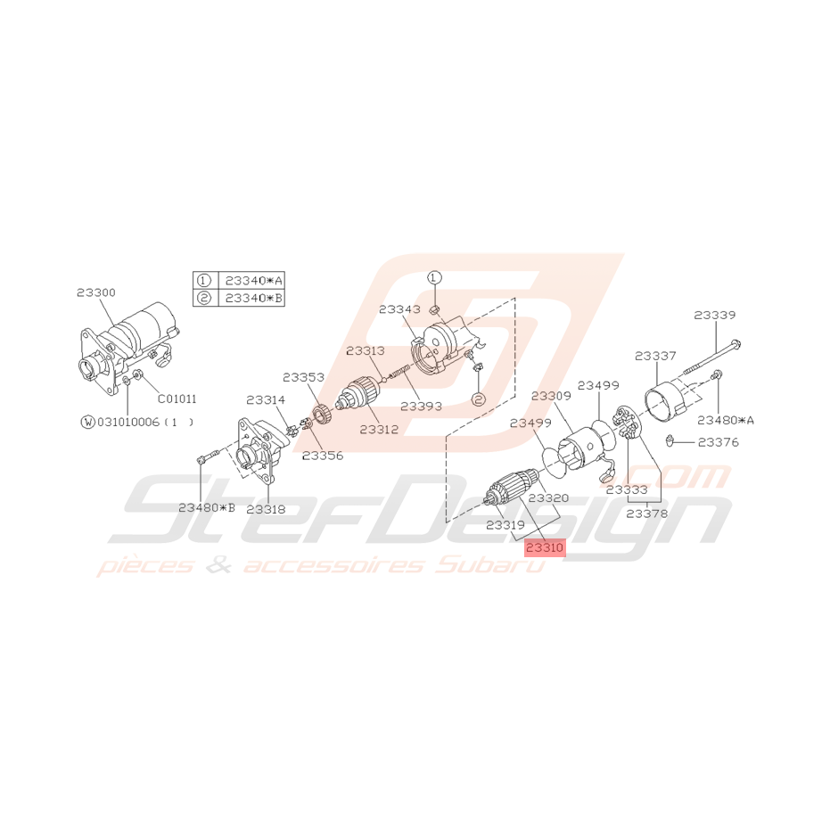 Induit de Démarreur Origine Subaru Impreza GT 1993 - 1997
