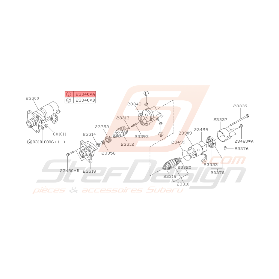 Ecrou de Démarreur Origine Subaru Impreza GT 1993 - 1997