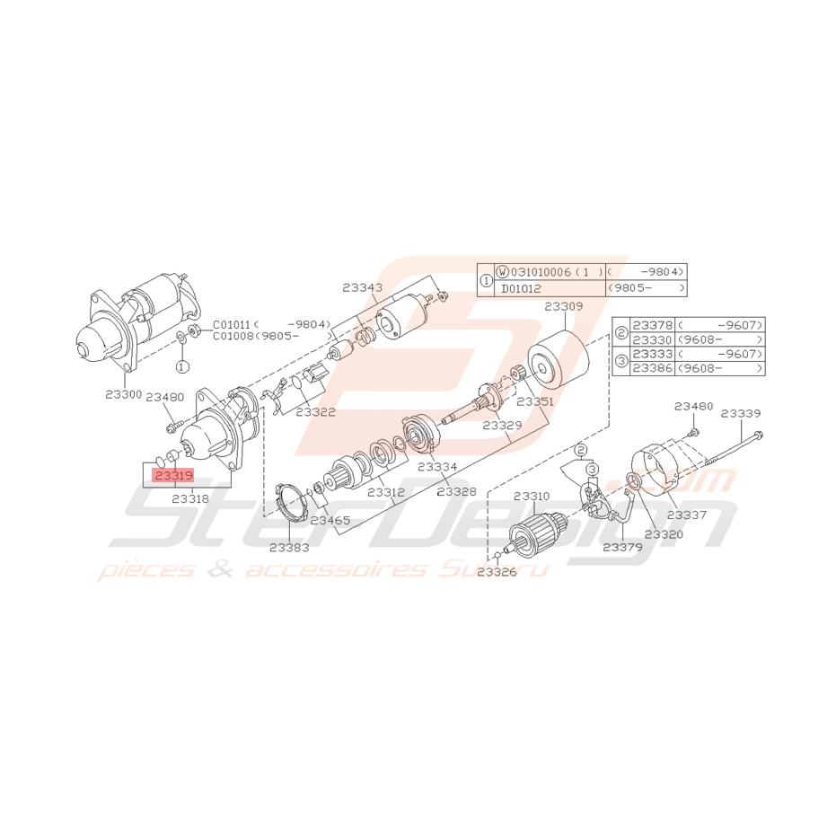 Manchon Roulement Avant Démarreur Origine Subaru GT 07/97 - 00