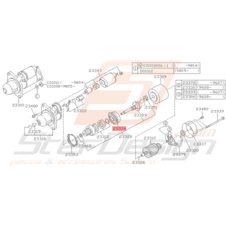 Engrenage Interne Démarreur Origine Subaru Impreza GT 07/97 - 00
