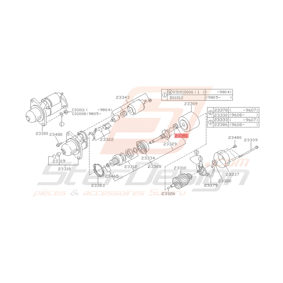 Engrenage de Démarreur Origine Subaru Impreza GT 07/1997 - 2000
