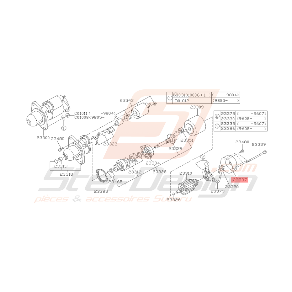 Couvercle de Démarreur Origine Subaru Impreza GT 07/1997 - 2000