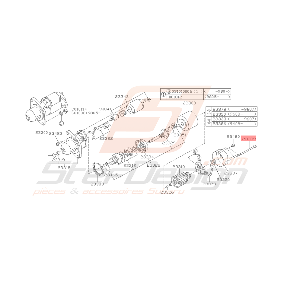 Boulon de Démarreur Origine Subaru Impreza GT 07/1997 - 2000