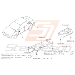 Schéma de caches d'échappement Origine Subaru GT 1993 - 2000