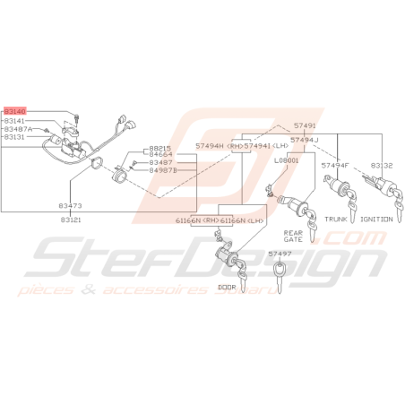 Vis à Cisaillement Origine Subaru GT 1993 - 1997