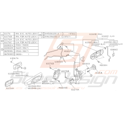 Schéma Poignée et Fermeture Porte Avant Origine Subaru GT 93 - 00