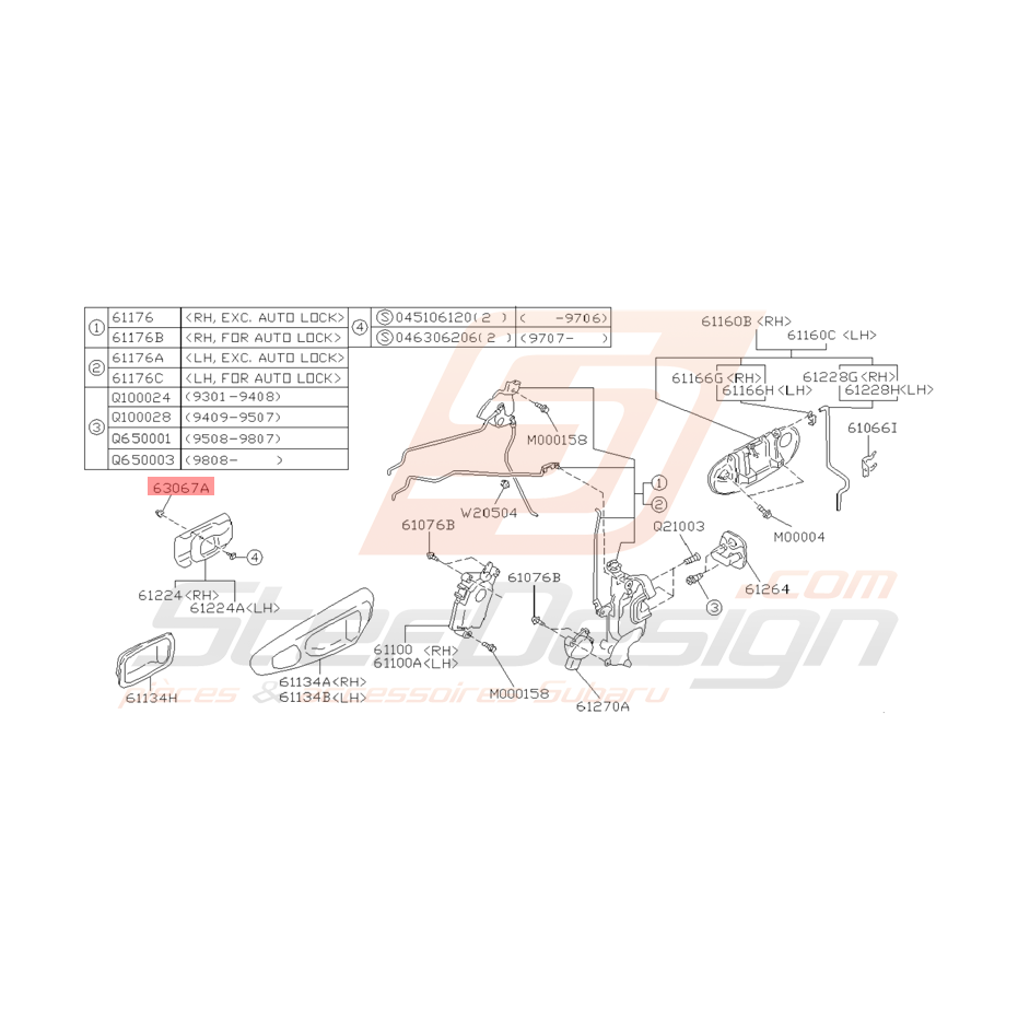 Ecrou de Poignée Intérieure Origine Subaru Impreza GT 1993 - 2000 Ecrou de Poignée Intérieure Origine Subaru Impreza GT 1993 - 2000