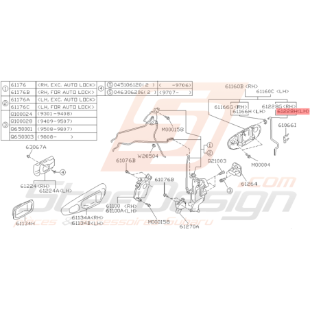 Tige de Manivelle Extérieure Côté Gauche Origine Subaru GT 93 - 00