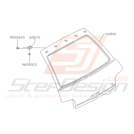Schéma Hayon Arrière Origine Subaru GT 1993 - 2000