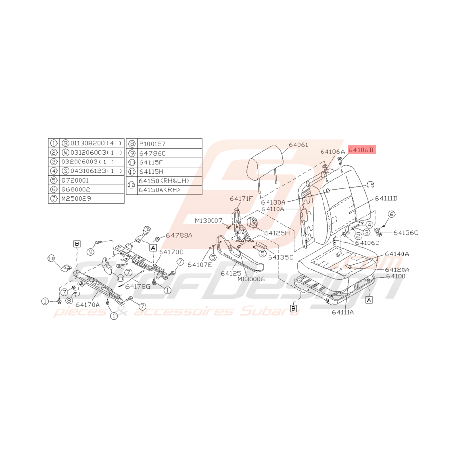 Manchon Appuie Tête Origine Subaru Impreza GT 1993 - 1996 Manchon Appuie Tête Origine Subaru Impreza GT 1993 - 1996