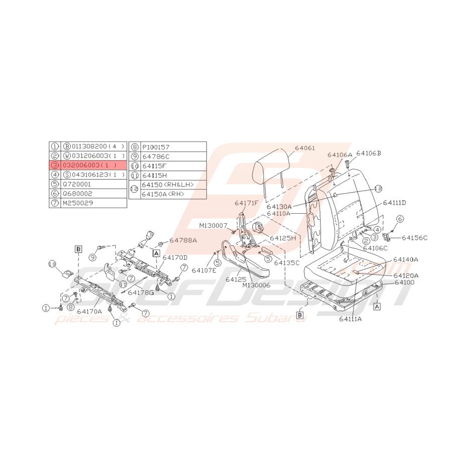 Rondelle Origine Subaru GT Rondelle Origine Subaru GT