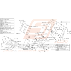Schéma de Banquette Arrière Origine Subaru Impreza GT 1993 - 2000