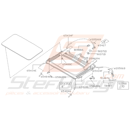 Schéma de Toit Ouvrant Origine Subaru GT 1993 - 2000