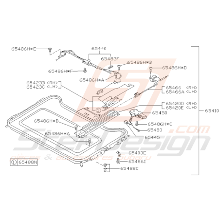 Schéma de Toit Ouvrant Origine Subaru GT 1993 - 2000