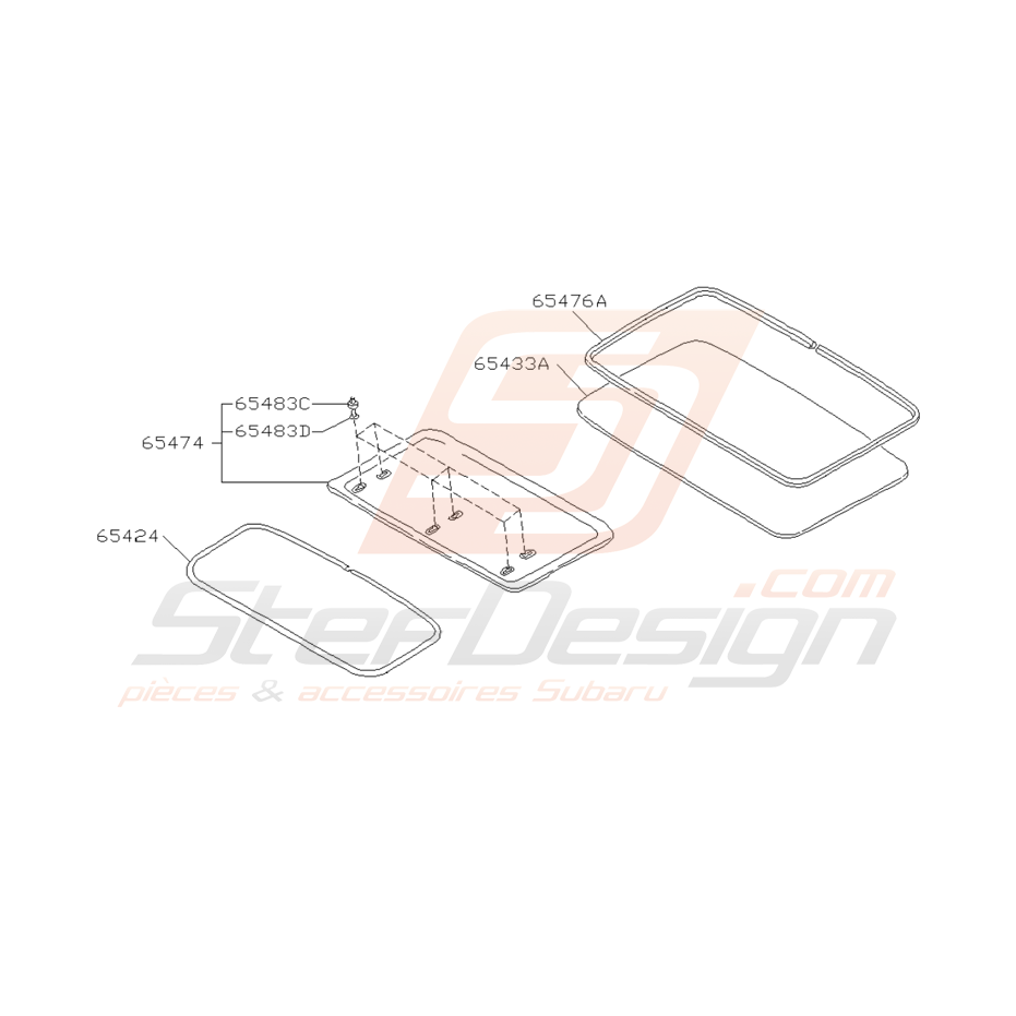 Schéma de Toit Ouvrant Origine Subaru GT 1993 - 2000