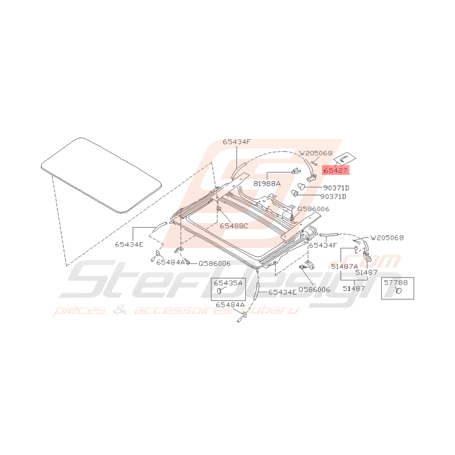 Poignée de Toit Ouvrant Origine Subaru GT 1993 - 2000
