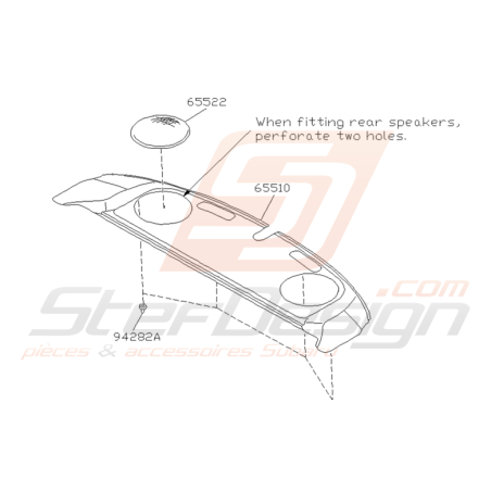 Schéma de Tablette Arrière Origine Subaru Impreza GT 1993 - 2000