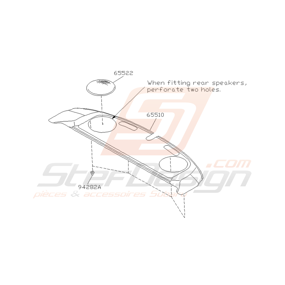 Schéma de Tablette Arrière Origine Subaru Impreza GT 1993 - 2000