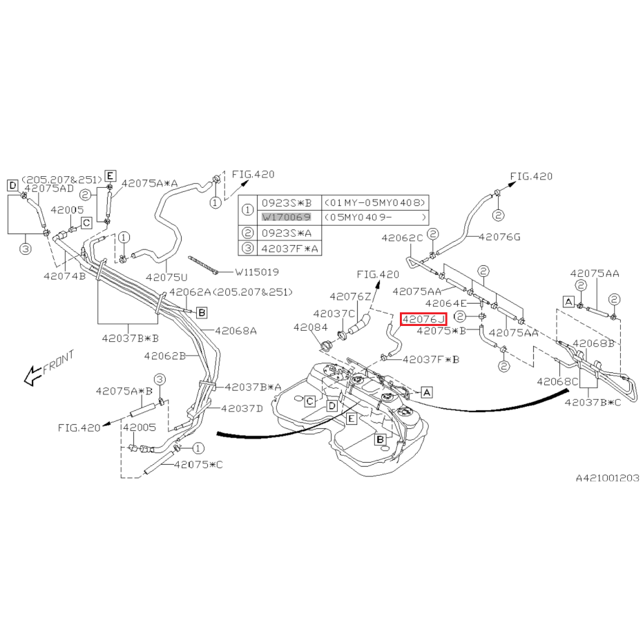 Durite de réservoir SUBARU WRX/STI 01-07 Durite de réservoir SUBARU WRX/STI 01-07