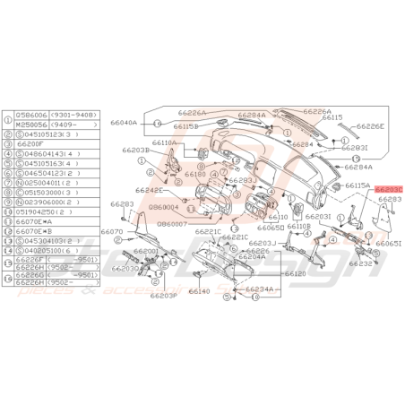 Renfort Passager Origine Subaru Impreza GT 1993 - 2000