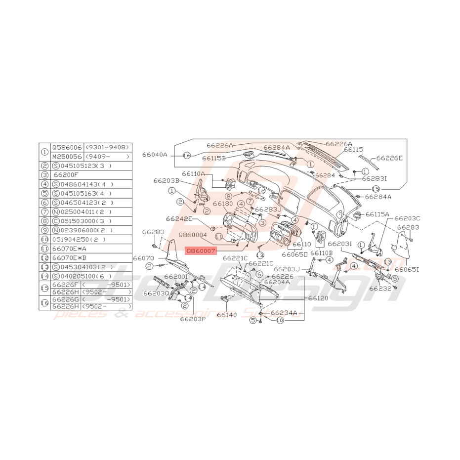 Vis taraudeuse Origine Subaru GT