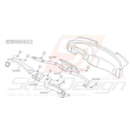 Schéma canaux de chauffage Origine Subaru Impreza GT 1993-1996