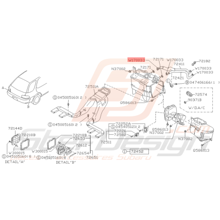 Attache Tuyau Origine Subaru Impreza GT 1993 - 1996