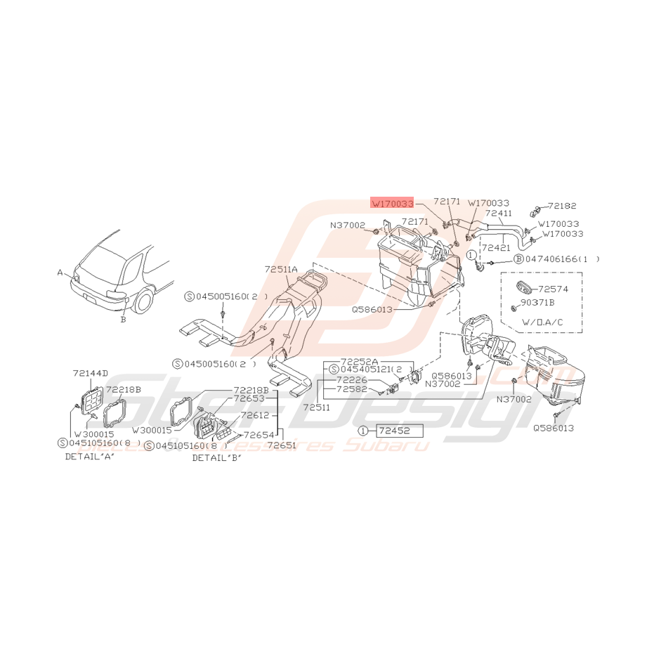 Attache Tuyau Origine Subaru Impreza GT 1993 - 1996 Attache Tuyau Origine Subaru Impreza GT 1993 - 1996