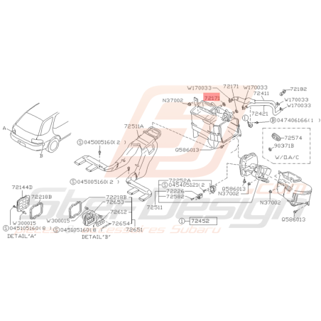 Passe Cable Système de Chauffage Origine Subaru GT 1993 - 1996