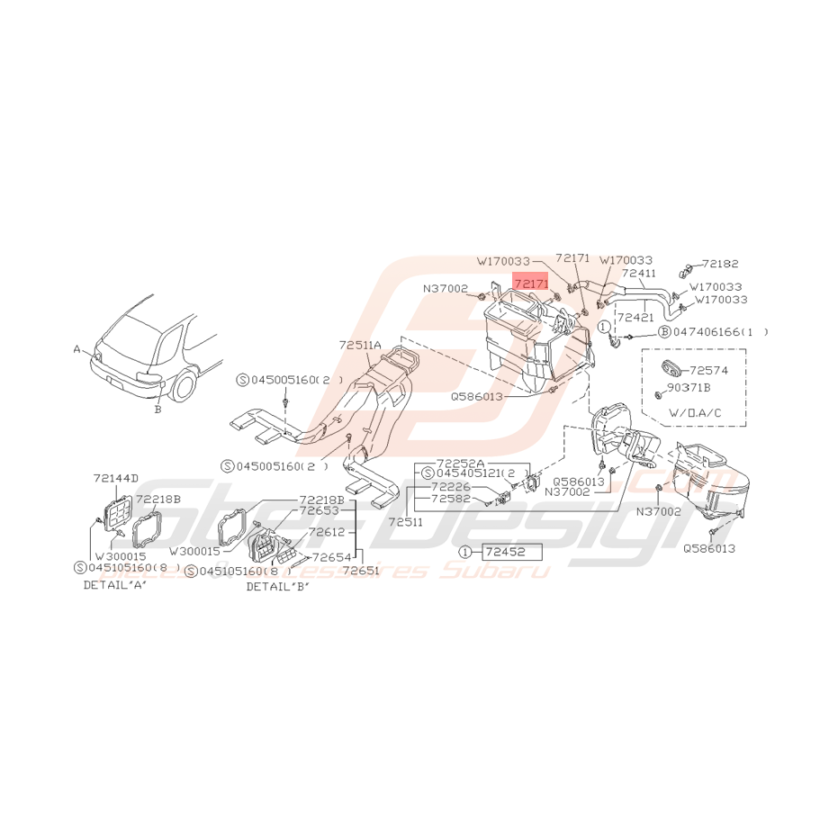 Passe Cable Système de Chauffage Origine Subaru GT 1993 - 1996 Passe Cable Système de Chauffage Origine Subaru GT 1993 - 1996