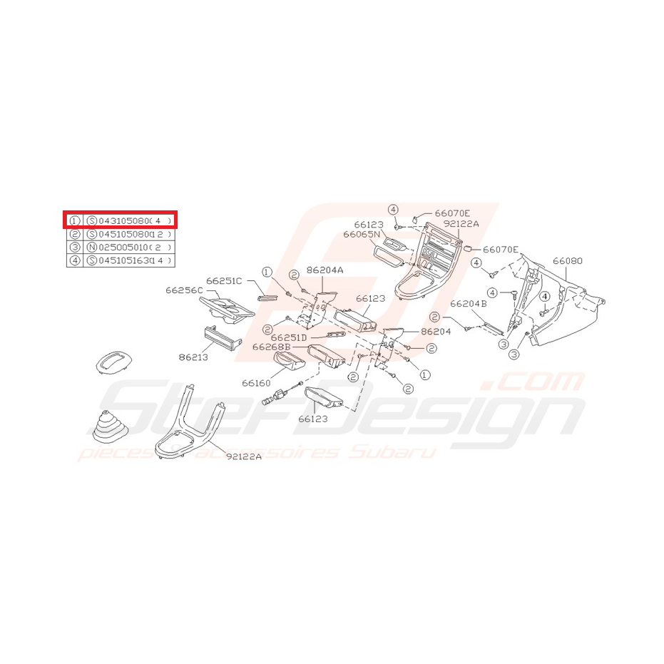 Vis Origine Subaru Impreza GT 1993-1997