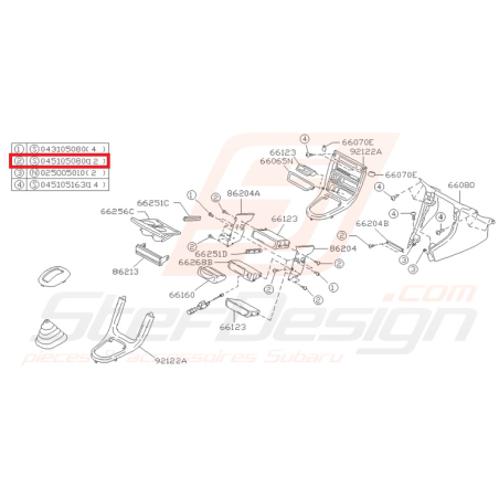 Vis autotaraudeuse Origine Subaru Impreza GT 1993-1997