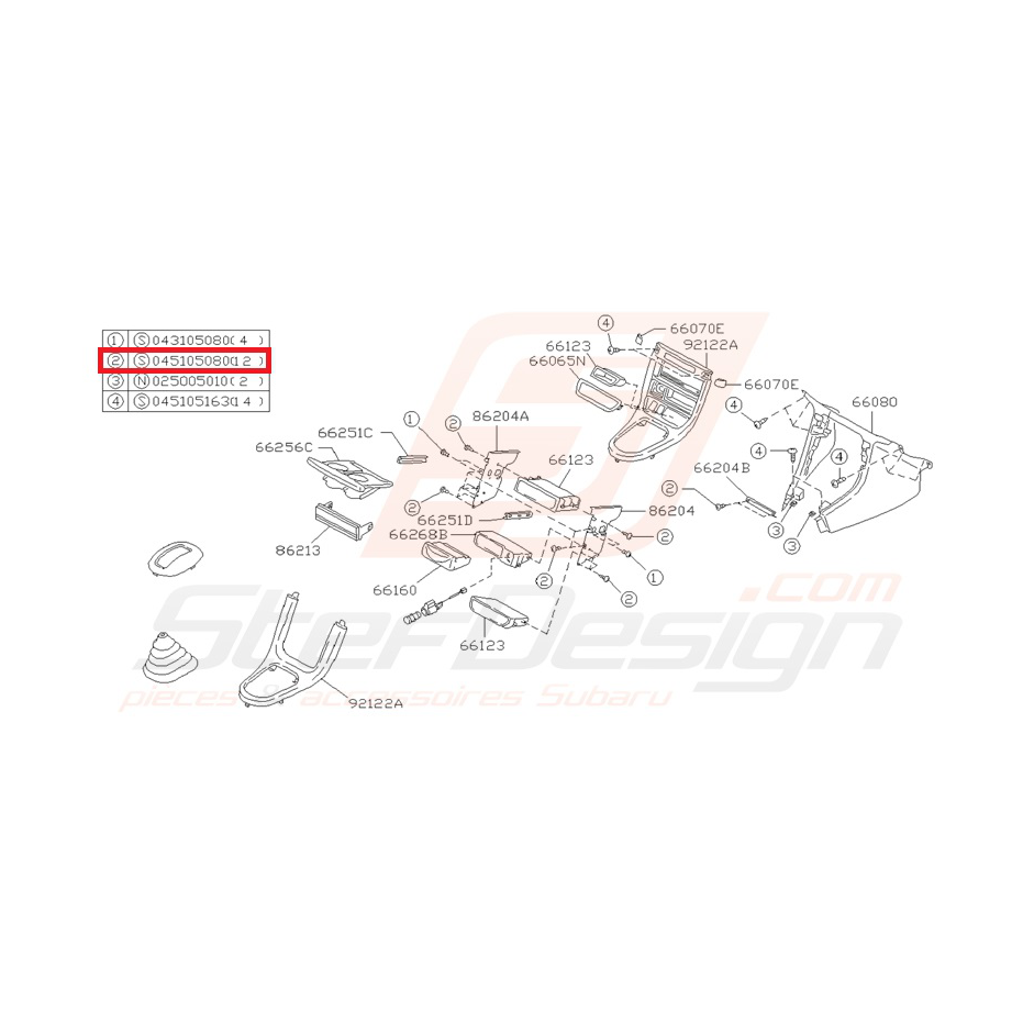 Vis autotaraudeuse Origine Subaru Impreza GT 1993-1997