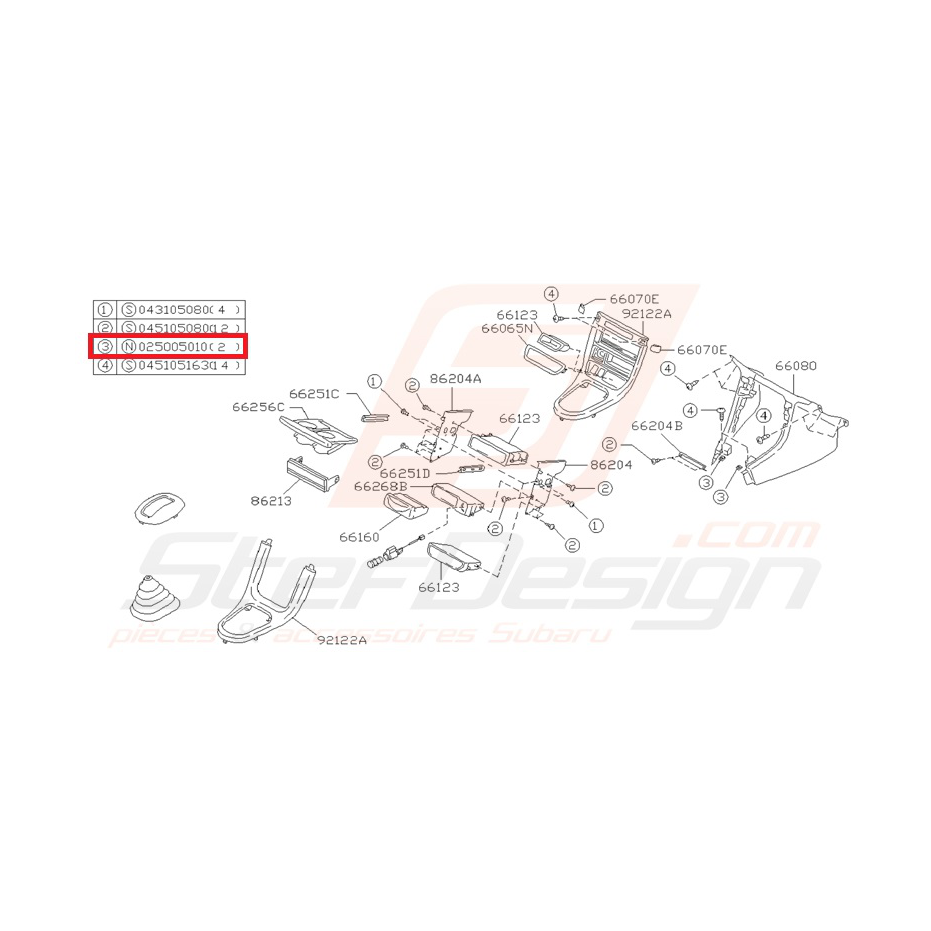 Ecrou ressort Origine Subaru Impreza GT 1993-1997