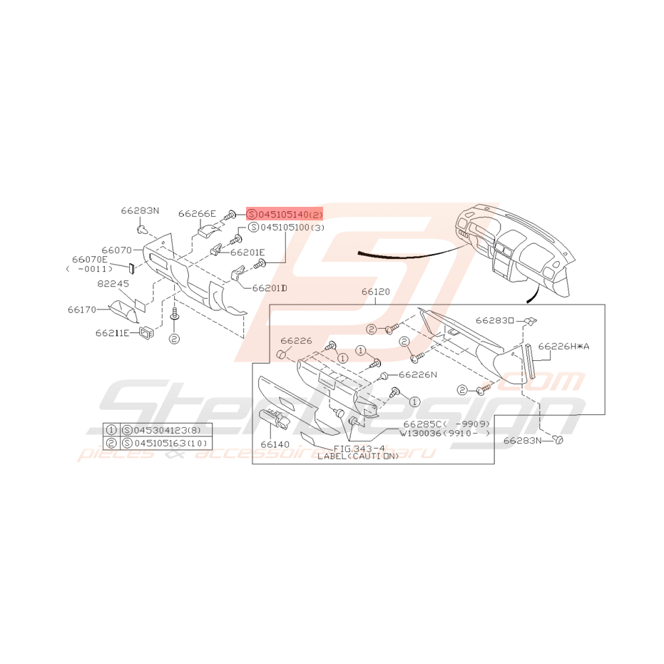 Vis Taraudeuse Origine Subaru Impreza GT Vis Taraudeuse Origine Subaru Impreza GT