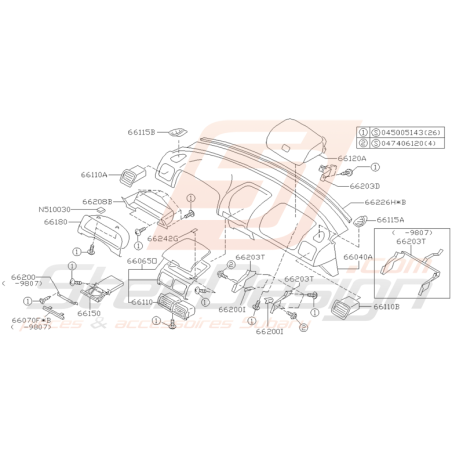 Schéma Système Tableau de Bord Origine Subaru GT 1998 - 2000