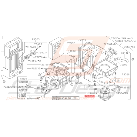 Moteur de Soufflerie Origne Subaru Impreza GT 1997 - 2000