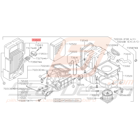 Evaporateur Origine Subaru GT 1998 - 2000