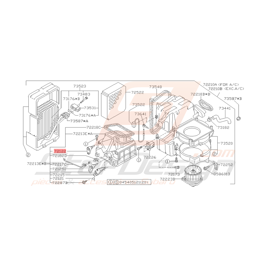 Levier A Boitier de Chauffage Origine Subaru Impreza GT 99 - 00