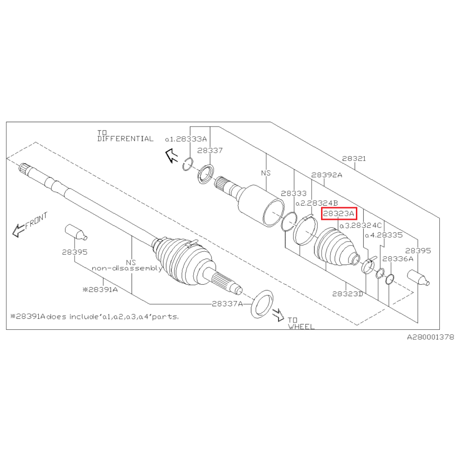 Soufflet de cardan côté boite subaru XV 2.0D