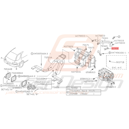 Bande de Faisceau Origine Subaru GT 1997 - 2000