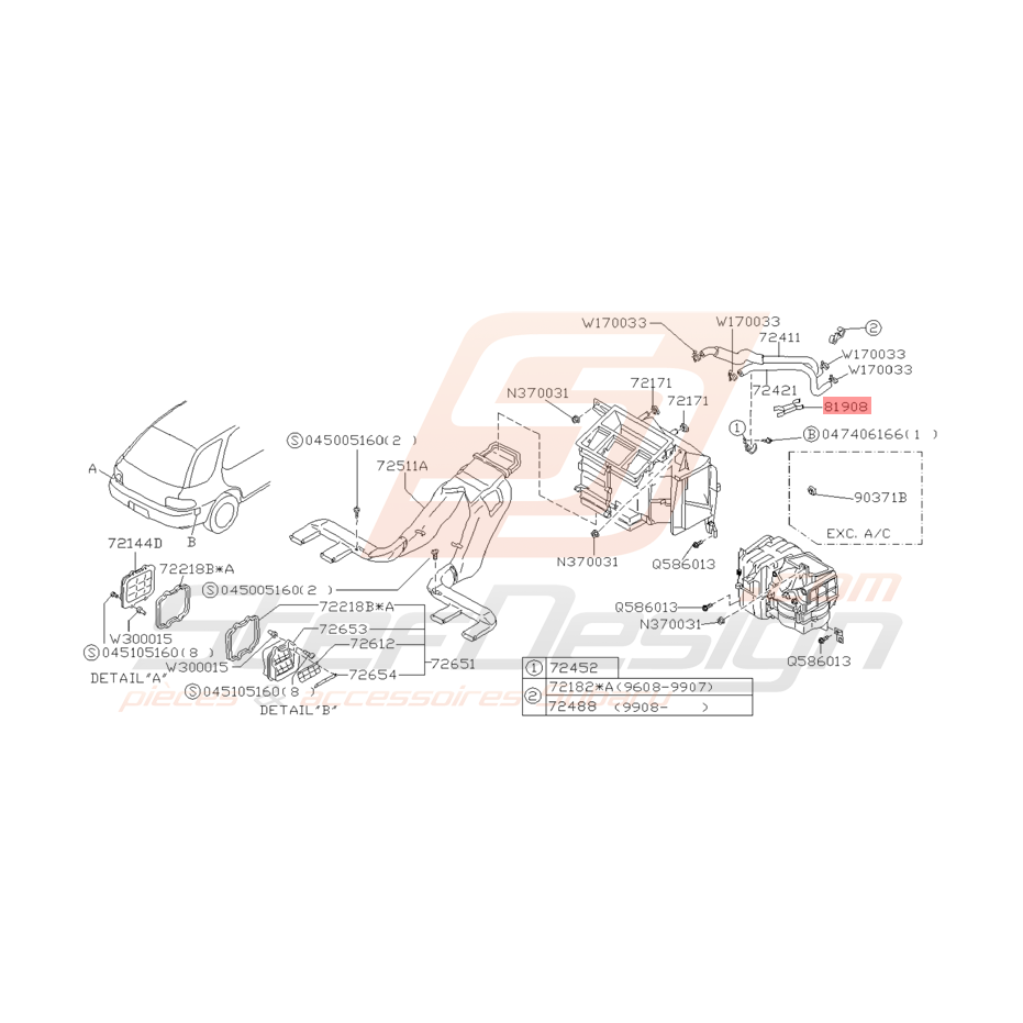 Bande de Faisceau Origine Subaru GT 1997 - 2000 Bande de Faisceau Origine Subaru GT 1997 - 2000