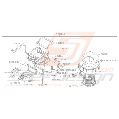 Schéma Soufflerie de Chauffage Origine Subaru Impreza GT 93 - 96