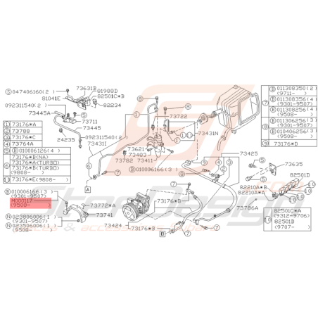 Vis de climatisation Origine Subaru GT 08/1995 - 2000