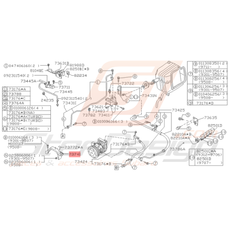 Couvercle Système de Climatisation Origine Subaru GT 1996 - 2000