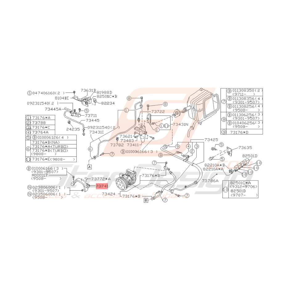 Couvercle Système de Climatisation Origine Subaru GT 1996 - 2000