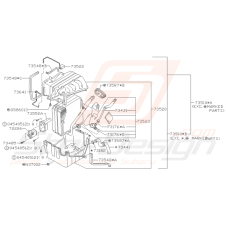 Schéma unité de refroidissement Origine Subaru Impreza GT 1993-1996