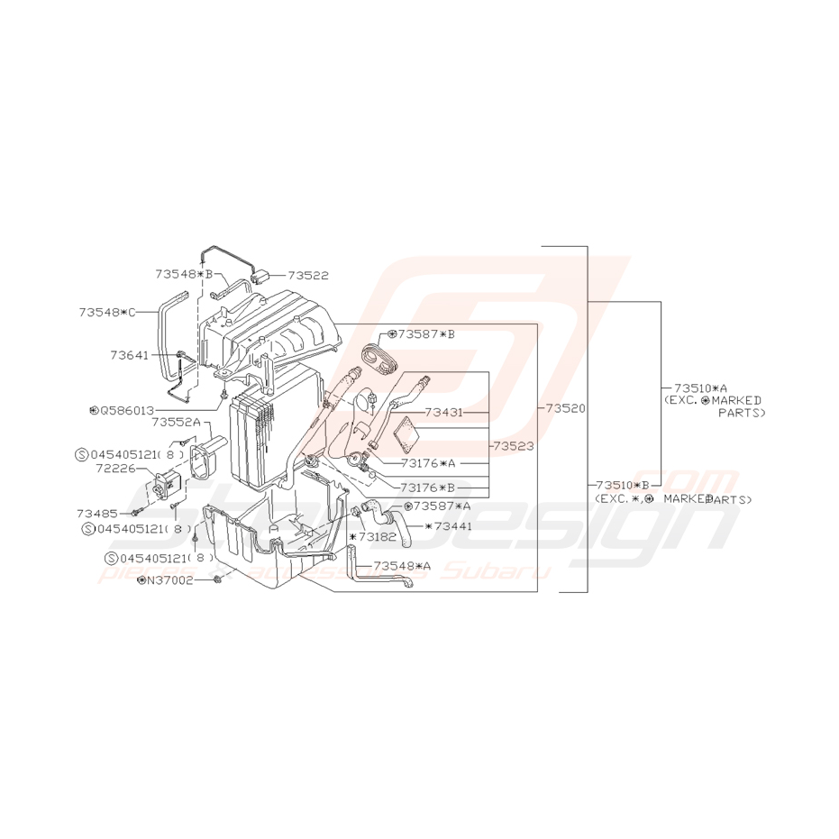 Schéma unité de refroidissement Origine Subaru Impreza GT 1993-1996 Schéma unité de refroidissement Origine Subaru Impreza GT 1993-1996