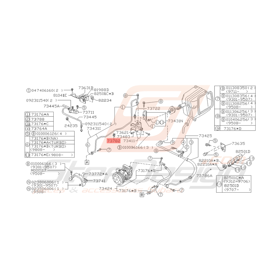 Attache Durite de Climatisation Origine Subaru Impreza GT 93 - 00 Attache Durite de Climatisation Origine Subaru Impreza GT 93 - 00